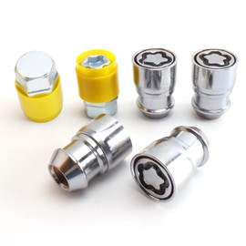 YYHHZZ M14 x 1.5mm Locks Lug Nuts, Fit for Chevy, Silverado, Civic, Accord, Camry, Corolla, Altima, Rogue, Wheel Locks, 4 Locking Lug Nuts, 2 Pcs Wheel Lock Key