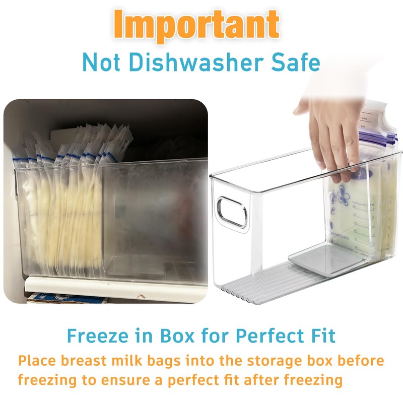 Breastmilk Storage Container with L Shaped Separator Boards, Dividers Will