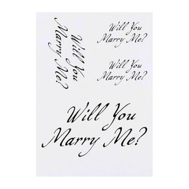 4 x 'Will You Marry Me?' Temporary Tattoos - Water Resistant, Skin-Safe, Non-Toxic Transfers, Mixed Sizes (TO00083884)
