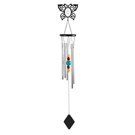ICE ARMOR 34" Long Metal Black Butterfly Chime