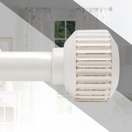 Antique White Curtain Rods for windows 66 to 120 Inch, 1 Inch Diameter Heavy Duty Adjustable Curtain Rods, 120 Inch Maximum Length with Decorative Cogged Finials