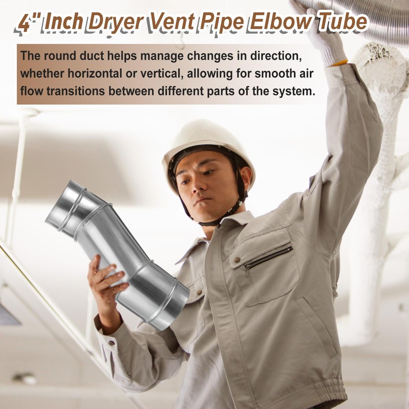 MorningRo 4 Inch Round Metal Duct Offset Dryer Vent Pipe