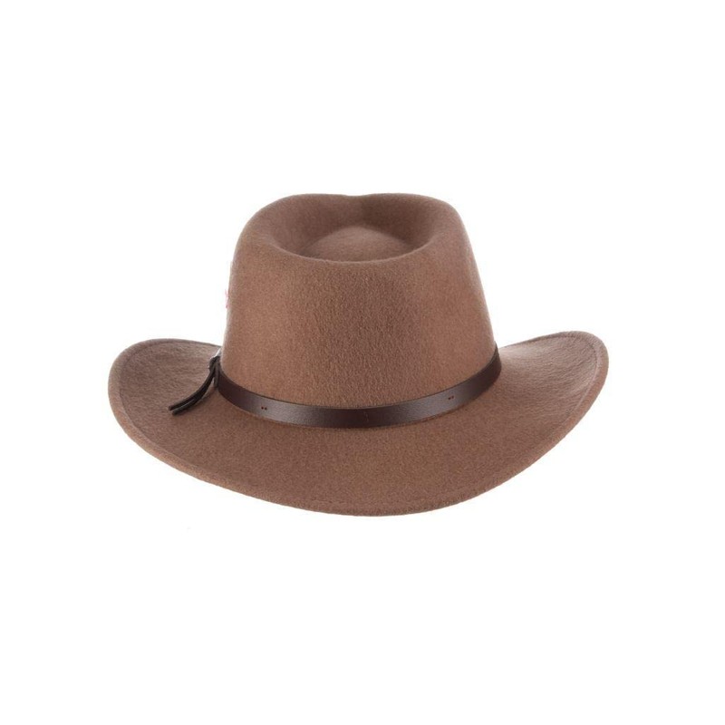 Scala Classico Men's Crushable Felt Outback Hat Tan