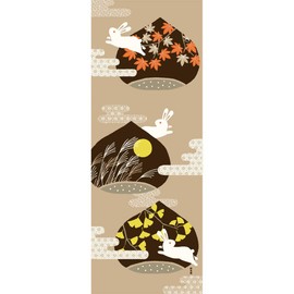 Hamamonyo Picture Tenugui, Chestnut and Autumn Scenery