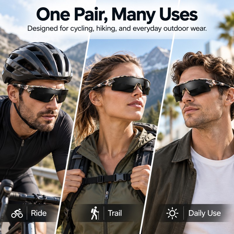 UV400 Sports Sunglasses for Men & Women – Lightweight Wrap-Around