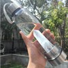 HINATAA Crystal Water Bottle, Removable Healing Natural Quartz Water Bottle,