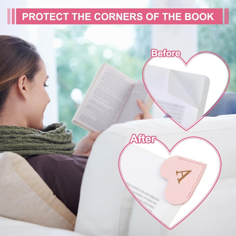 PATIKIL Heart Shaped Bookmark Heart M Cute Stylish Leather Bookmark