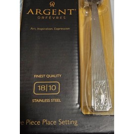 Hampton Forge Argent Orfevres Cabriole Art Deco 5-Piece 18/10 Stainless Flatware Place Setting