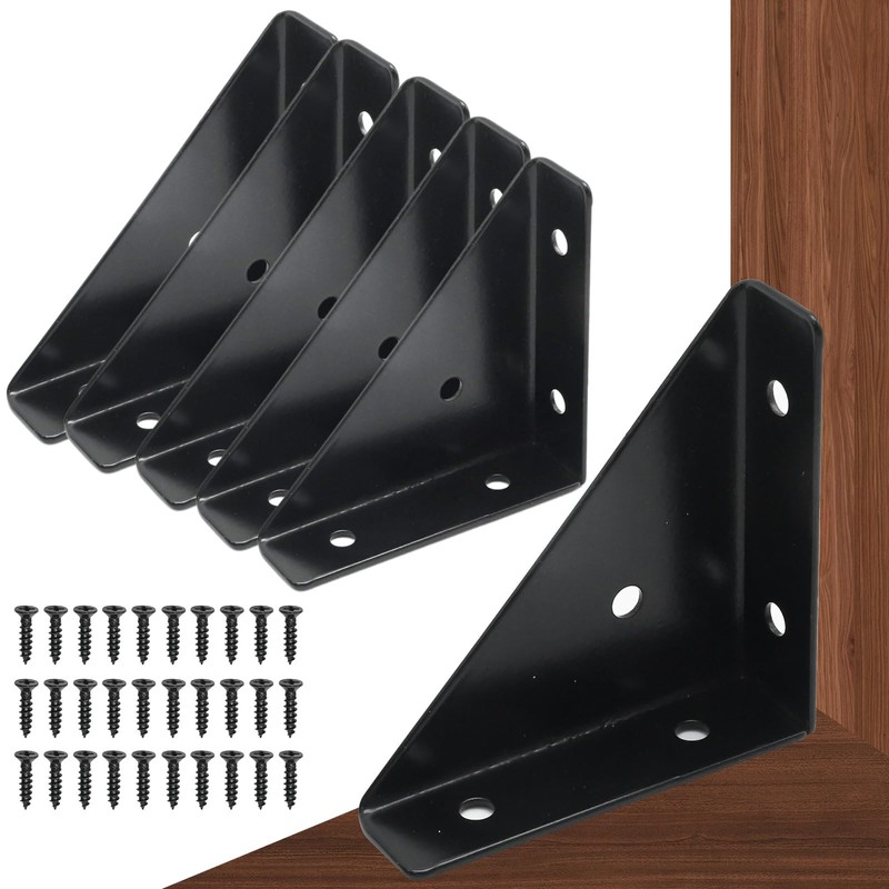 Zreneyfex 6Pcs Corner Brackets with Bolts,Cold Rolled Steel Bracket Connection
