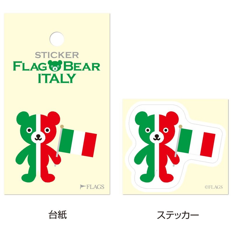 Moon Graphics Sticker Flag Bear Italy S FBS11