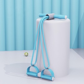 Ankle Puller | Yoga Stretch Bands | 4 Tube Auxiliary Device Exercise Equipment Tension Rope for Waist Leg Arm Abdomen Slimming Fitness Training Workout Men Home Gym Stretching