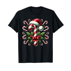 Christmas Candy Cane Crew Lights Red and White Candy Costume T-Shirt