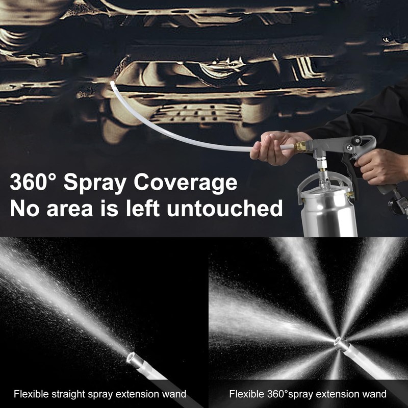 Undercoating Spray Gun with 1000ml Suction Feed Cup,Straight & 360°