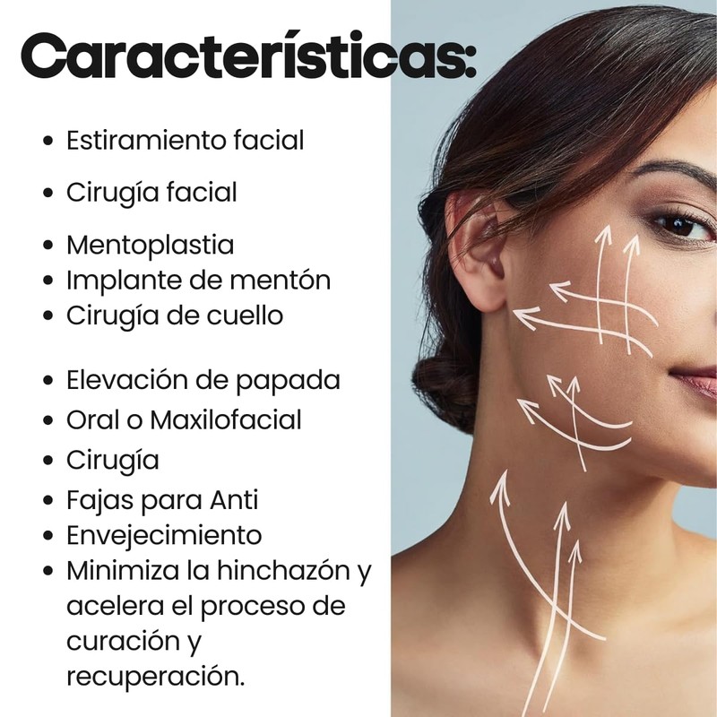 VERALY.MX Banda Compresión Faja Mentonera Papada Cuello Vendaje Postquirúrgico con