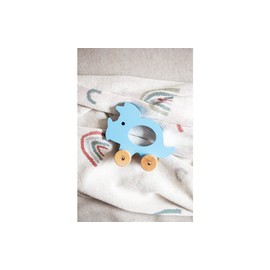 Kindsgut Triceratops Wooden Sliding Animal Dino Educational Toy for Toddlers, High Quality in Subtle Colours for Fun Fun Great Gift