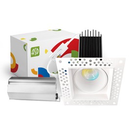 ASD Trimless 2 Inch LED Recessed Lighting, 15W 120V Commercial Square LED Downlight, Canless Dimmable LED Downlights for Ceiling with J-Box, 5 CCT 2700K-5000K, CRI 90+, IC Rated, ETL Energy Star White