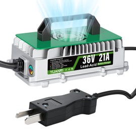 21 Amp 36 Volt Golf Cart Battery Charger for EZGO/Yamaha/Club Car with Crowfoot Plug, Fully Auto Smart Charging IP67 Waterproof 36V Golf Cart Charger for Lead-Acid Batteries