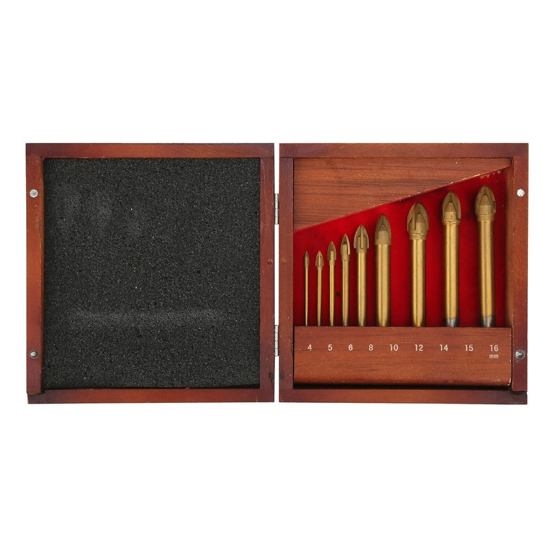 9Pcs Drill Bits for Glass Ceramic Tile Hole Opener Triangle