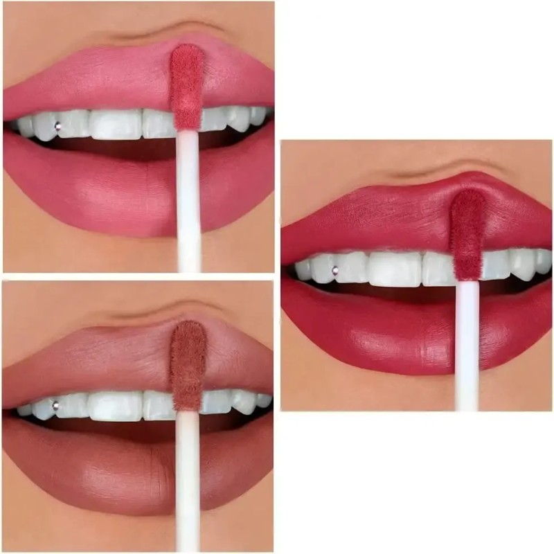 Set De Labiales Velvet Stay Beauty Creations Peach Nude 3ton