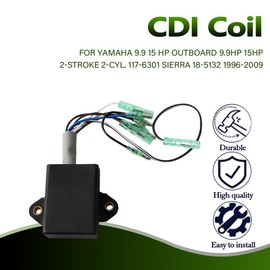 63V-85540-02-00 CDI Unit Ignition Pack fit For Yamaha 9.9 15 HP Outboard 9.9HP 15HP 2-Stroke 2-Cyl. 117-6301 Sierra 18-5132 1996-2009 By MOPASEN