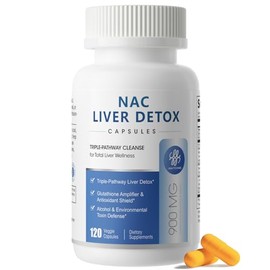 NAC Supplement 900 mg – Liver Detox & Cleanse, Antioxidant & Cellular Health, Alcohol Defense Support – N-Acetyl Cysteine Capsules with Milk Thistle, Turmeric, Dandelion & Artichoke – 120 Count