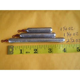 HOME MADE 6 PCS. BOTTOM BOUNCER PENCIL SINKER 1-1/4,1-3/4,2-
