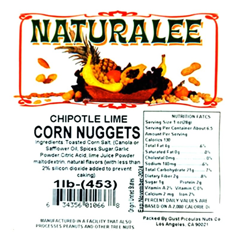 Naturalee Corn Nuts 2 lb - Chipotle Lime - High