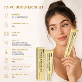 4PC Vitamin C Booster Shot Serum, Vitamin C Wrinkle Glowing Essence Cream, Brightening, Moisturizing Glow Toner, Improves Skin Tone & Smoothness