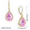 Solighter Red Teardrop Dangle Earrings for Women, Gold Plated Pear