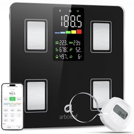 arboleaf Smart Scale and Tape Measure, Body Fat Measuring Tape and Smart Scale for Body Weight, Digital Bluetooth Weighing Machine, Circumference Analyzer, App Sync, 400lbs, 11"