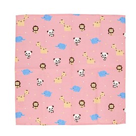 GE0923 8A Lunch Cloth Lunch Cloth Lunch Napkin Cute Character Panda Back with Name Tag 17.7 x 17.7 inches (45 x 45 cm), Pink Panda and Animal