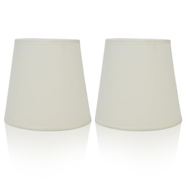 HERCHR Fabric Lampshade,2 Pack Small Lampshades for Bedside Lamps E14 Bedside Light Lampshades,Small White Lampshades for Bedside Lamps Chandelier Lamp Shade Barrel Pendant Lamp Shades for Table Lamp