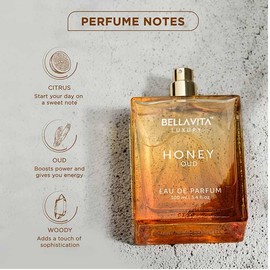 Bella Vita Luxury's Honey Oud | Eau de Parfum | Patchouli, Vanilla, Bergamot | Floral & Spicy | Made with Clean & Vegan Essentials Oils | Cruelty Free Fragrance Perfume
