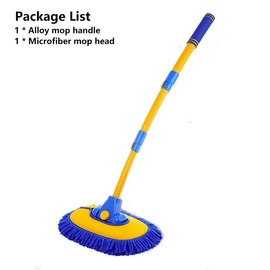 LEIBOO 47'' Long handle car wash mop, 15° Ergonomic design，retractable aluminum alloy pole(Reliable)，soft chenille material car wash brush, suitable for cars, trucks, SUVs, RVs and Homes-Spring/Summer car wash accessory! Car Washing Kit！Men Gifts!:_Blue