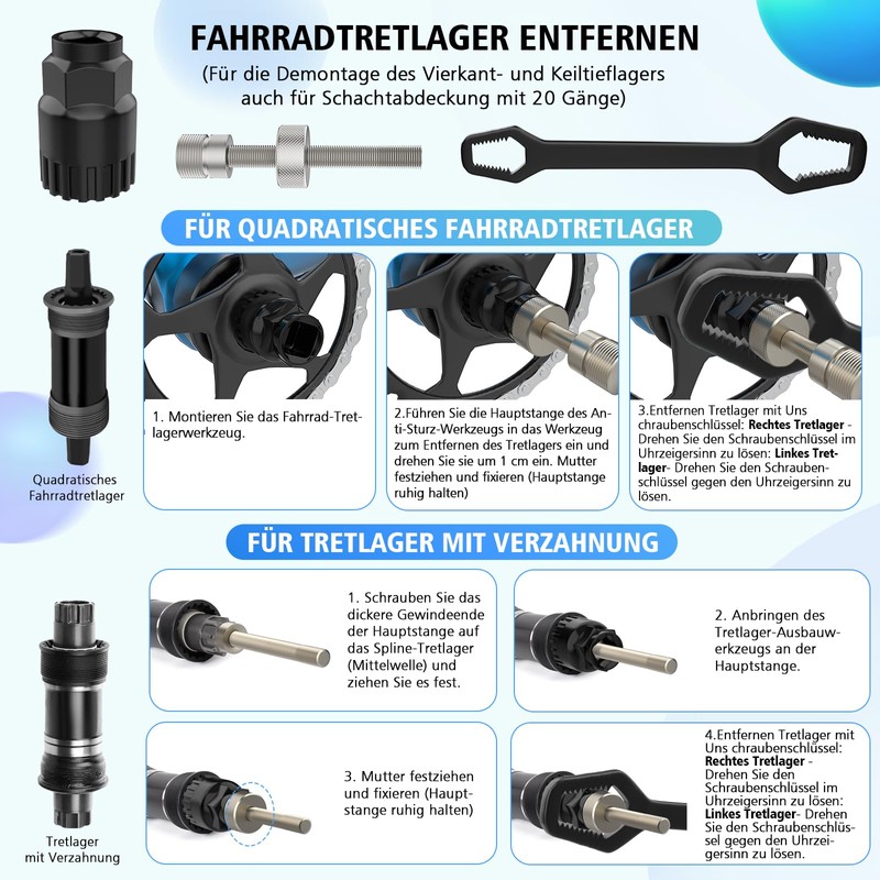 Scalnuvyyh Crank Puller Bicycle and Bottom Bracket Tool, Bicycle Crank