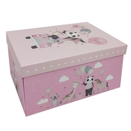 Offer Shop Flat Pack Gift Box With Lid Ideal for Christmas Birthdays Keepsake Christening and Baby Shower - Baby Girl Gift Basket Large