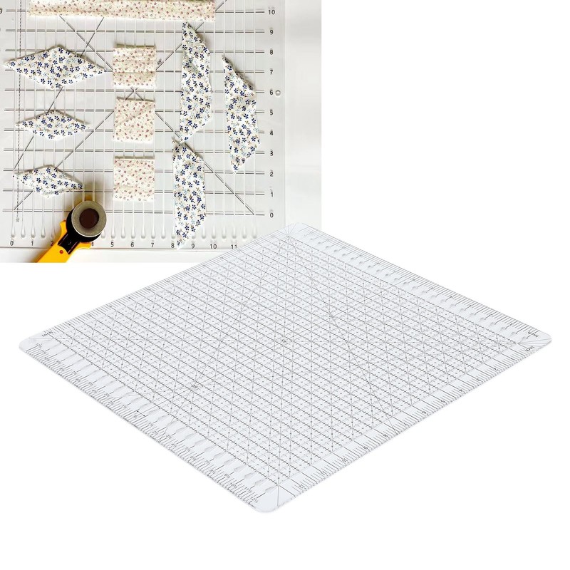 Quilting Ruler 12in Wide Transparent Acrylic Accurate Scale Black Grid