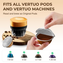 AANQQ Aluminum Foil Lids for Nespresso Vertuo Reusable Pods: 100 PCS Foil Seal Cover for Refill Espresso Coffee Pods - Fit with Nespresso Vertuoline VertuoPlus Refillable Capsule(Stickers Only)