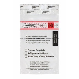 SPECI-GARD UF95-600BIO Specimen Bag, Adhesive Closure, Biohazard, Clear (Case of 1000)