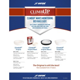 JT Eaton ClimbUp Bedbug Monitoring System, Fits Legs Up to 3.5", Case of 6