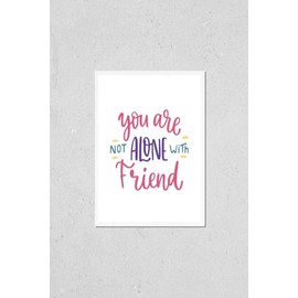 Friendship and friends handwritten lettering inscription quote, calligraphy illustration. Text sign design for poster, greeting card, print, cool badge, party decoration, template for flyers