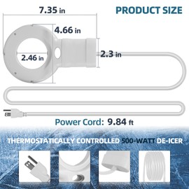 SLASHCOOL 500W Trough Heater & Stock Tank De-Icer - Made from Aluminum with Teflon Coating for Better Corrosion Resistance
