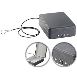 Xcase Holiday Mobile Safe: Mini Steel Safe for Travel & Car, Combination Lock, Security Cable, 1 Litre (Travel Safe, Mobile Safe, Key Safe)