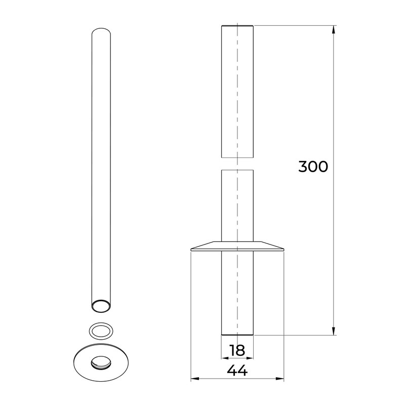 VANCOCO 2Pcs 300mm×18mm Radiator Pipe Sleeves, Satin Nickel Radiator Collars