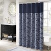 Madison Park Aubrey Shower Curtain Paisley Jacquard Pieced Microfiber Faux