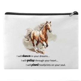 Angel's Draw Home Sport Makeup Bag Cute Small Animal Cosmetic Bags for Women, Travel Toiletry Bag Large Capacity Zipper Makeup Pouch, Purse Organizer Pouches (07-Horse 1)
