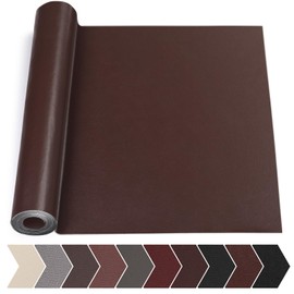 Fadoub Leather Repair Tape, 17 X 79 in Leather Repair Kit for Furniture, Self Adhesive Repairing Patch Large Vinyl Patch Tape for Sofa, Couch, Car Interior, Car Seats(Dark Brown-Fine Grain)