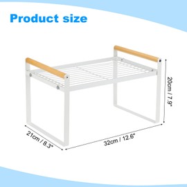 PATIKIL Kitchen Cabinet Organizer Shelves, 2 Pack Stackable Cabinet Shelves Organizer Counter Organizer Rack for Pantry Bedroom Office L12.6in W8.3in H7.9in, White