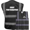 BLACK Hi Vis vest EVENT PHOTOGRAPHER Vest Waistcoat Safety Vest