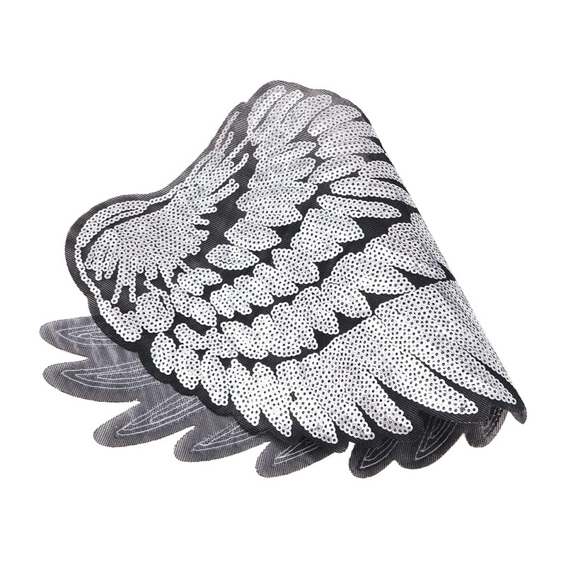 Tiardey Large Angel Wings Sequin Patches Iron on Sew on